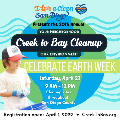 A Creek to Bay trash clean up flyer for Earth Week